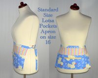 SHIPS FAST~ Rubber Ducky Multi-Pocket Half Apron, teachers, soap makers, craft shows, ONE apron fits waists up to 40" ready to ship