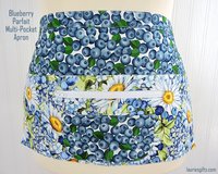 SHIPS FAST~ Blueberry multi-pocket apron, waist apron with money pocket, delightful teacher gift, ready to ship fits waists up to 40 inches