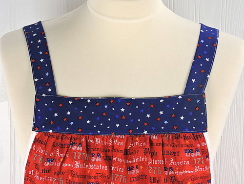Close up detail for Patriotic Pinafore exclusively sold by Laurie Kahn for Laurie's Gifts